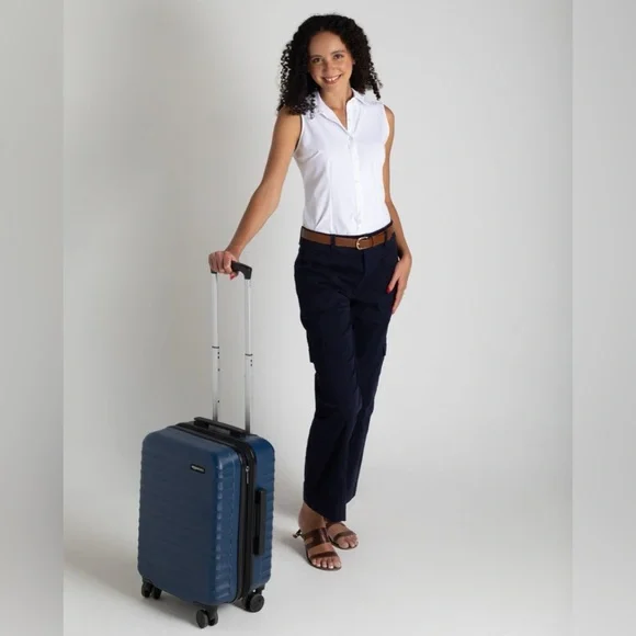 Ameliora The Annie White Sleeveless Button Down Washable Shirt Size Medium - Picture 2 of 9